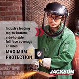 Jackson Safety Maxview - Protector facial con trinquete, tinte transparente, antiniebla, negro, 14201 (retira la película protectora de los protectores faciales antes de usarlos)