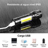 EASYTAO Linterna LED Recargable Paquete de 4, Lampara Tactica con Luz de XPE+COB Flashlight Portátil, Lampara Led con 5 Modos de Luz (4PCS)