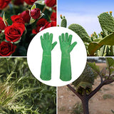 Etglove Guantes de poda de rosas para mujer, guantes de jardinería de cuero de vaca a prueba de espinas de manga larga, guantes de jardín (grande, verde)