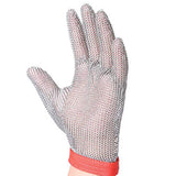 ThreeH Guantes resistentes al corte 304L Malla de acero inoxidable Carnicero Cocina Guantes de seguridad de corte de trabajo GL08 XS(1 pieza)