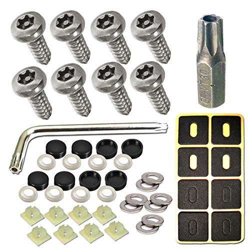 ZXFOOG Tornillos antirrobo para placa de matrícula – 8 piezas cabeza de botón Torx M6 3/4