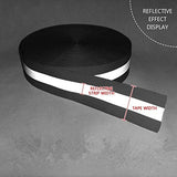 Reemky Cinta Reflectante de Alta Visibilidad, Ancho 1.96"Cinta de Seguridad reflectiva de Tela Advertencia de Cosido Ajuste de Seguridad （Negro 16ft / 5M）