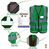 A-SAFETY Chaleco de seguridad reflectante de alta visibilidad con logotipo personalizado (XS-8XL), Amarillo/Azul, Medium