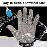 Guantes de Trabajo Anticorte Guantes De Cota De Malla Resistentes A Cortes De Metal, Guantes De Trabajo Seguros Para Carnicero Y Chef De Grado Alimenticio, Protección De Nivel 9 ( Size : 1PCS/XS )