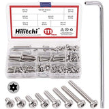 Hilitchi 110 tornillos de seguridad Torx con cabeza de botón M5, de acero inoxidable, a prueba de manipulaciones, con punta T25, M5 x 8/10/12/16/20/25/30/40