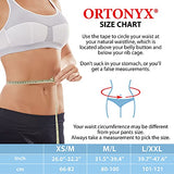 ORTONYX Lumbar Support Belt Lumbosacral Back Brace – Ergonomic Design and Breathable Material - XS/M (Waist 26"-32.2") Gray/Red