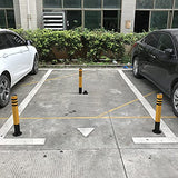 Bolardo de Poste de Seguridad de 2 uds para Barrera de estacionamiento de entradas, Postes de Metal, bolardos de estacionamiento con Base Colgante y móvil