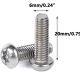 Tornillos antirrobo de seguridad Torx M6 x 20 mm, de acero inoxidable, 20 unidades