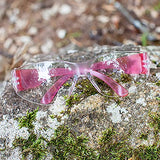 BISON LIFE Lentes de seguridad transparentes color rosa, 12 pares de lentes protectores, lentes de policarbonato resistentes a los impactos