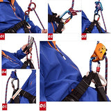 ayamaya Mosquetones de escalada de 30 KN, paquete de 2 y figura 8 descendente, dispositivo de rapel de gancho en D para exteriores, para rapel, Belaying Rock Climbing (azul (2 mosquetones + 1 descenso))