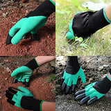 Guantes de jardín con garras para excavar tierra y plantar guantes de jardinería para jardín (verde)