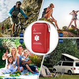 Kit de Primeros Auxilios – 163 Piezas Impermeable portátil Lesiones Esenciales y Cruz roja, Kits de Equipo médico de Emergencia: para Coche, Cocina, Camping, Viajes, Oficina, Deportes y hogar