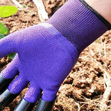 Guantes De Jardinería Con Garras, Guantes De Trabajo De Protección Para Exteriores Impermeables Y Transpirables Para Excavar Y Plantar (1Pcs,Purple)