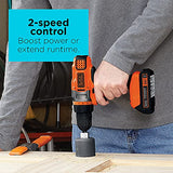 BLACK+DECKER LDX220C Talador, 20 Volts, Inalámbrico