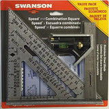 Swanson Tool S0101CB Escuadra Rápida con Libro y Escuadra Combinada, Paquete Económico