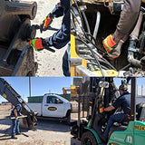 Handlandy Guantes de trabajo reflectantes de alta visibilidad, guantes de seguridad antivibración, pantalla táctil, parte trasera de elastano flexible naranja, tamaño mediano