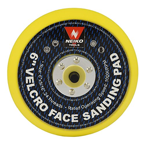 Neiko 30623 un lijado Pads 6-inch Face gancho y bucle de velcro para Random Orbital Sanders, 1 pieza