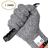 FUSHANG Guantes Resistentes al Corte, Nivel 5 protección de la Cocina Grado alimenticio Guantes de Seguridad para el Corte de Carne, Cocina, Corte, Corte y pelar, carpintería, 1 par