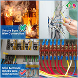 Bloques de terminales de circuito de tierra, 12 unidades/6 juegos de 8+10+12 posiciones, 600 V, 15 A, barra de camión de doble fila, alambre de amplificador, kit de bloque de terminales de tornillo con cubierta de 400 V, tira preaislada para proyectos peq