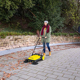 Karcher S 4 - Barredora de piso de empuje de mano para exteriores, capacidad de 5.25 galones, ancho de barrido de 26.8 pulgadas, barre 26.000 pies cuadrados/hora