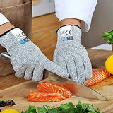 FUSHANG Guantes Resistentes al Corte, Nivel 5 protección de la Cocina Grado alimenticio Guantes de Seguridad para el Corte de Carne, Cocina, Corte, Corte y pelar, carpintería, 1 par