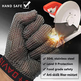 BCPPO Guantes de Trabajo Anticorte Guantes De COTA De Malla Resistentes A Cortes De Metal, Guantes De Trabajo De Seguridad para Hombres Y Mujeres con Muñequera Ajustable, Protección Clase 9