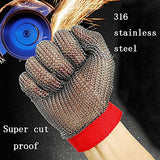 Guantes resistentes a cortes Guantes de Seguridad de Trabajo de Carnicero, Guantes a Prueba de Cables, Guantes de Metal de carnicería (Size : Small)