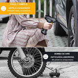 SPOWAY Inflador De Neumáticos, Compresor De Aire Portátil De 20 V, Bomba De Aire Portátil para Neumáticos De Coche, con Pantalla LCD, Luces Led, Adecuado para Motocicletas, Automóviles, Etc.