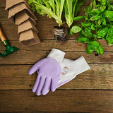 Jan & Matt Guantes de Poliester Floridos de Jardin con Revestimiento de Nitrilo, Guantes para Mujeres, Varios Colores, 6 Pares, Mediano